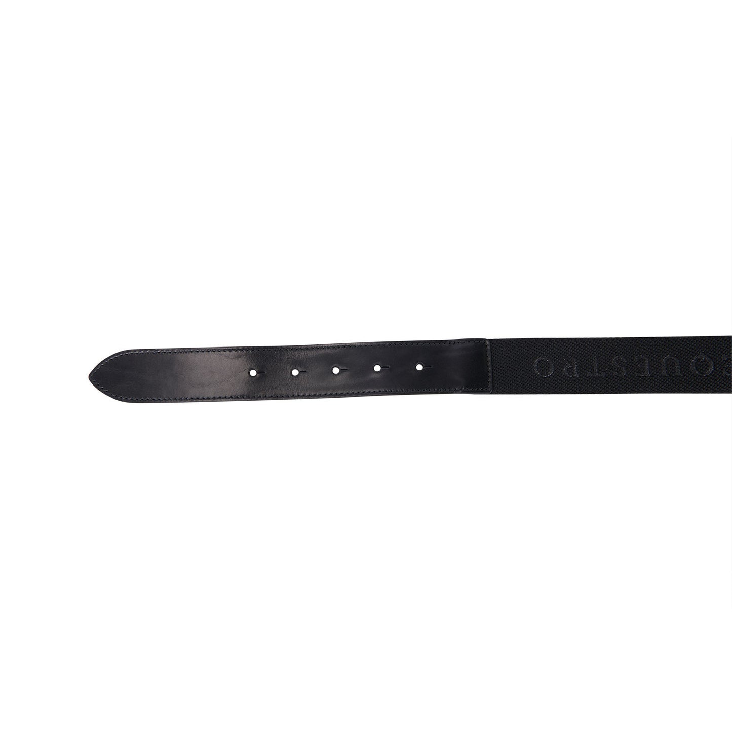 Cinturón de cuero con elástico y inscripción Equestro - Black/Silver