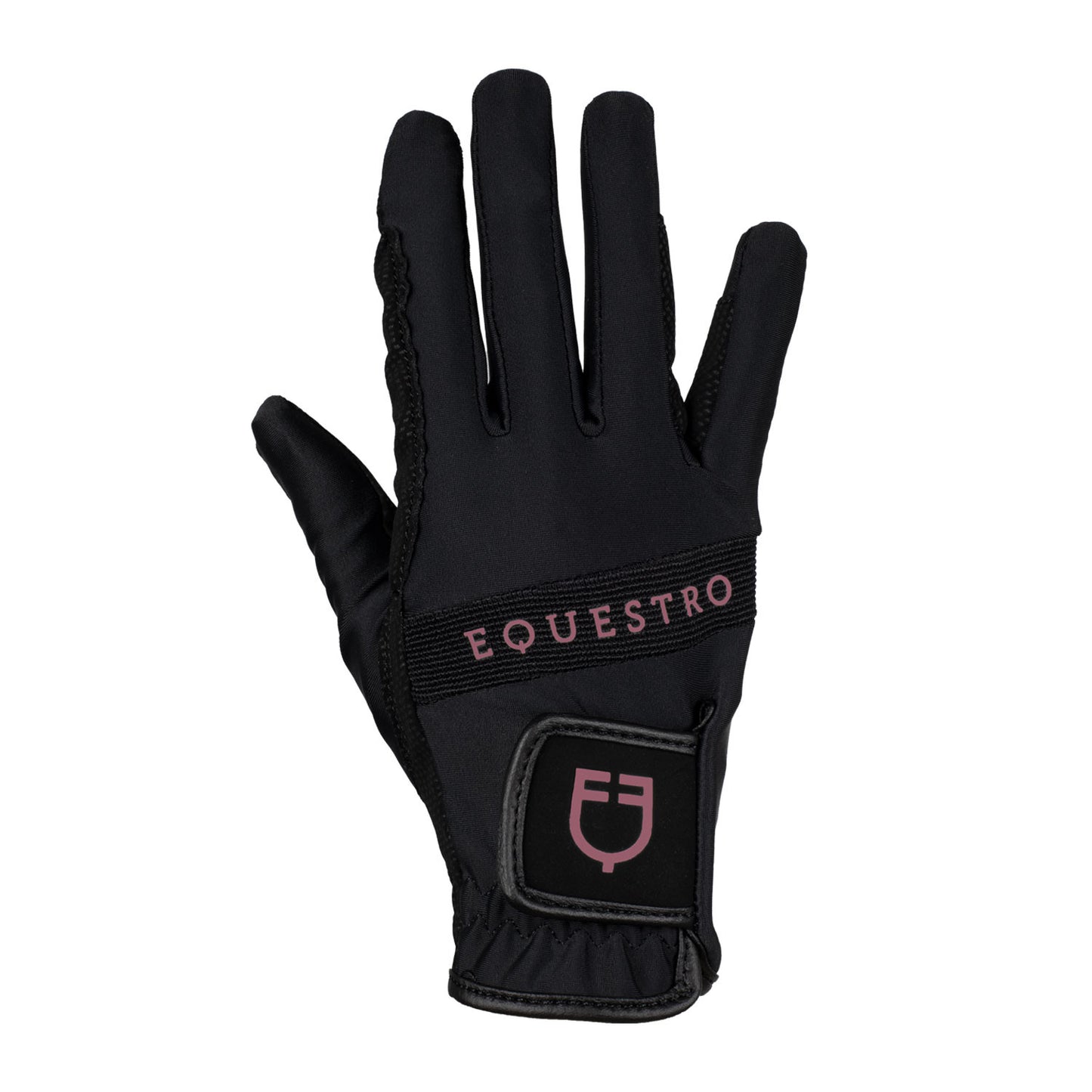 Guantes de tejido técnico con logo multicolor Equestro - Black/Marron