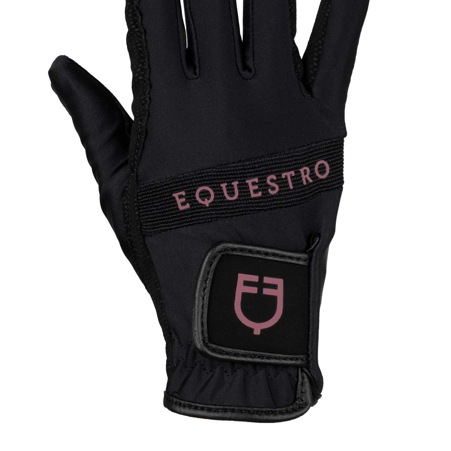 Guantes de tejido técnico con logo multicolor Equestro - Black/Marron