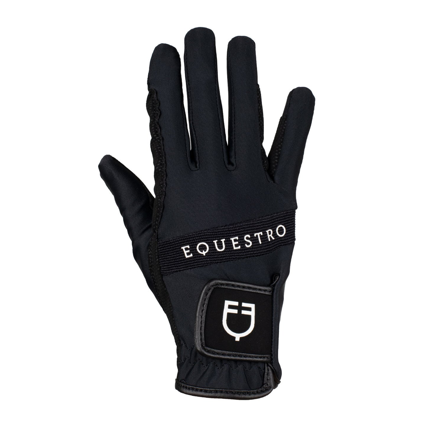 Guantes de tejido técnico con logo multicolor Equestro - Black/White