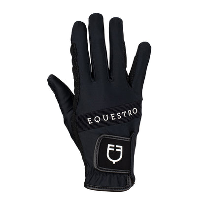 Guantes de tejido técnico con logo multicolor Equestro - Black/White