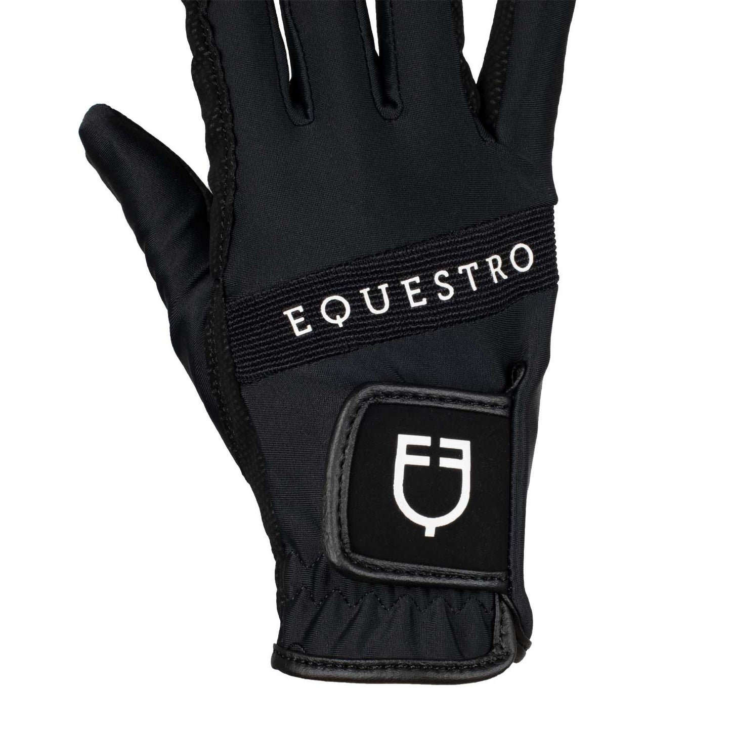 Guantes de tejido técnico con logo multicolor Equestro - Black/White