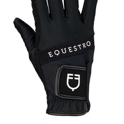 Guantes de tejido técnico con logo multicolor Equestro - Black/White