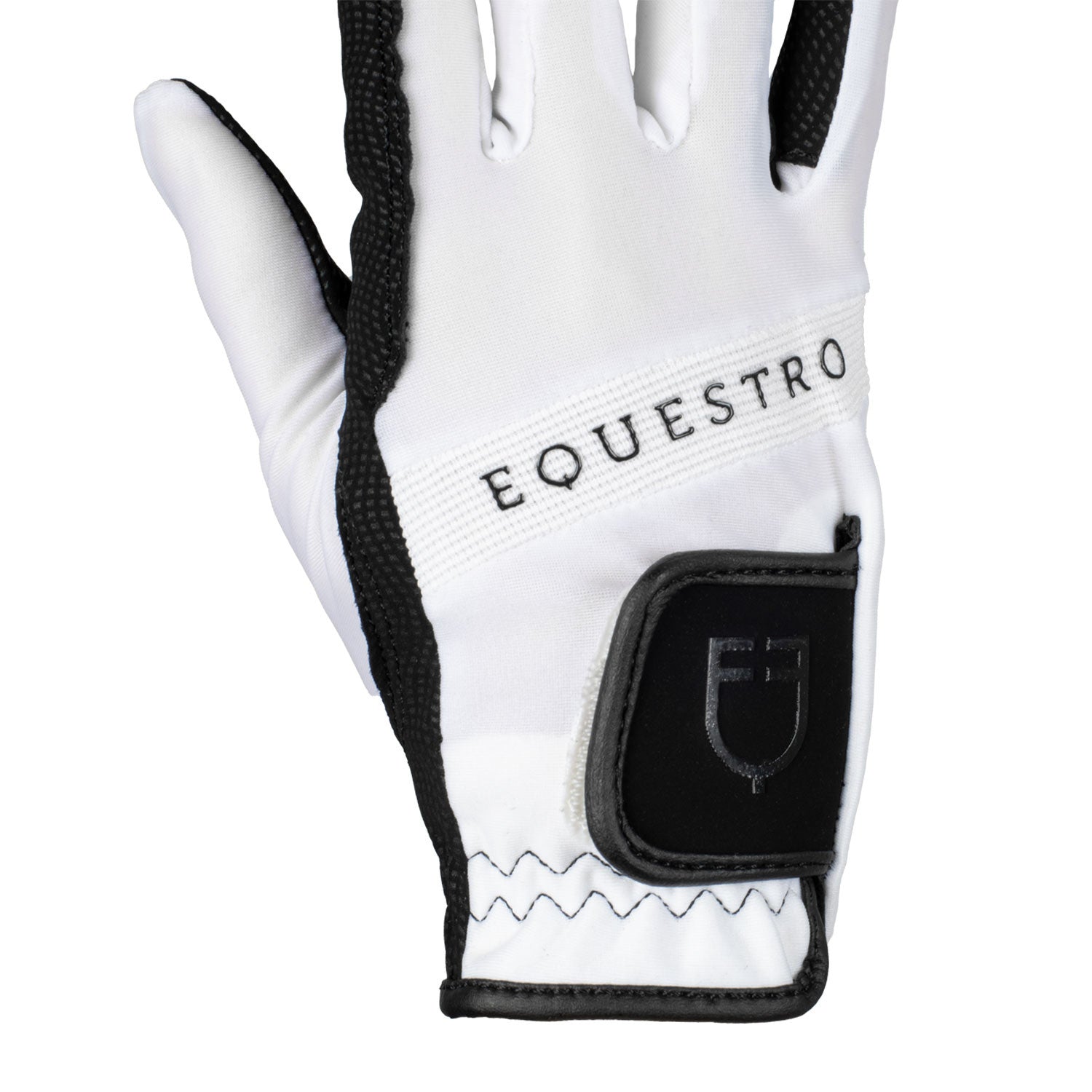 Guantes de tejido técnico con logo multicolor Equestro - White/Black