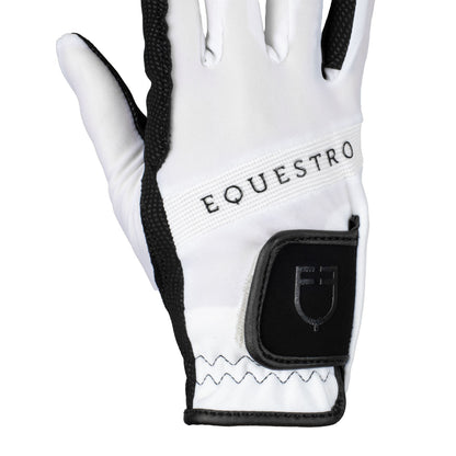Guantes de tejido técnico con logo multicolor Equestro - White/Black