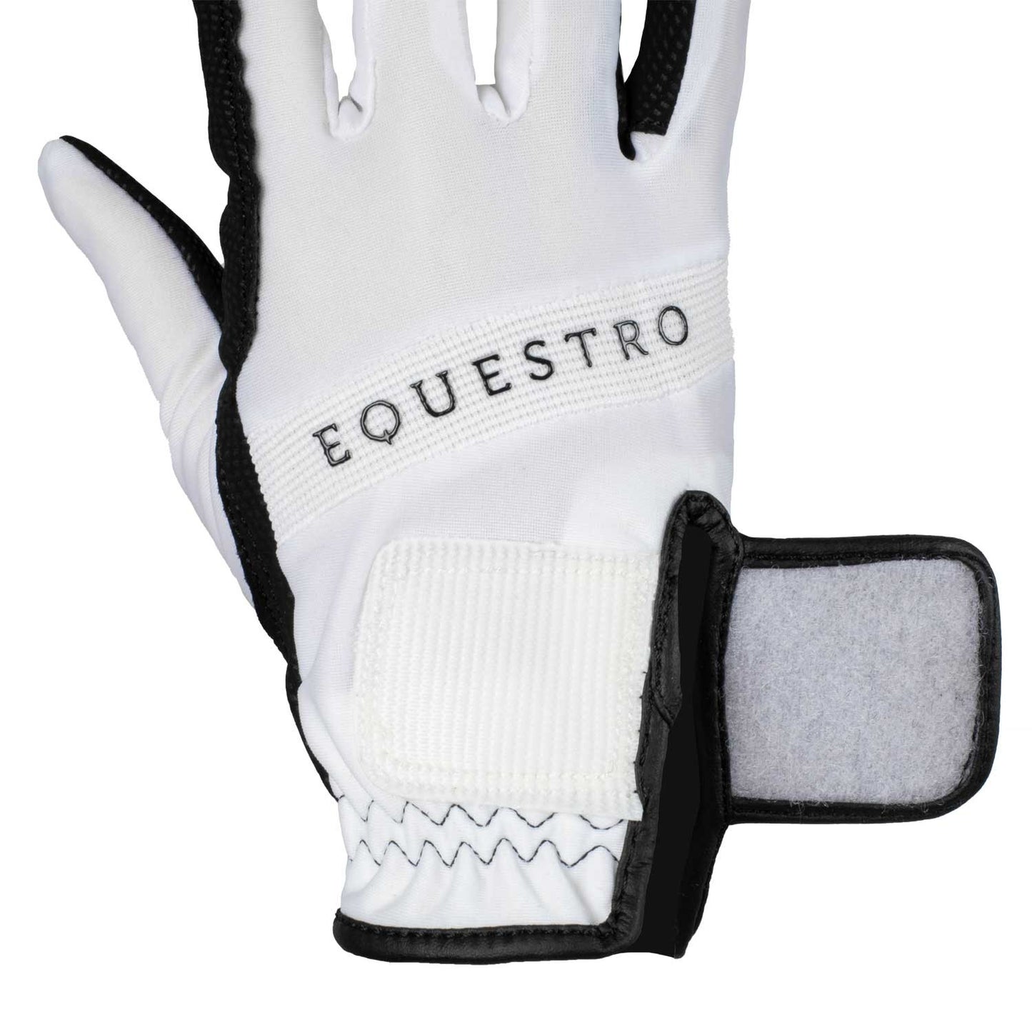 Guantes de tejido técnico con logo multicolor Equestro - White/Black