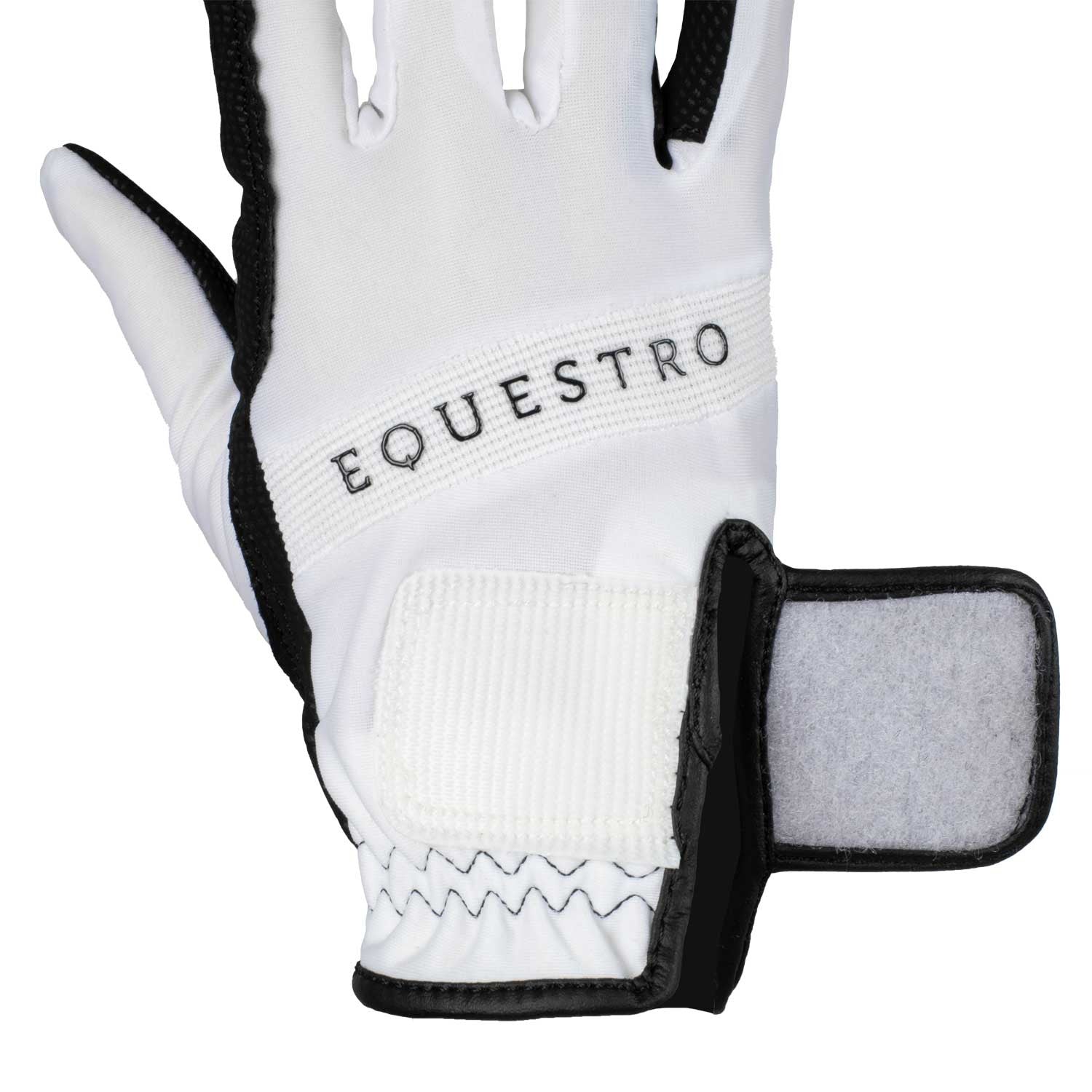 Guantes de tejido técnico con logo multicolor Equestro - White/Black