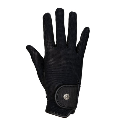Guantes unisex de tejido técnico y malla Equestro - Negro