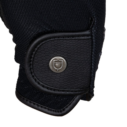 Guantes unisex de tejido técnico y malla Equestro - Negro