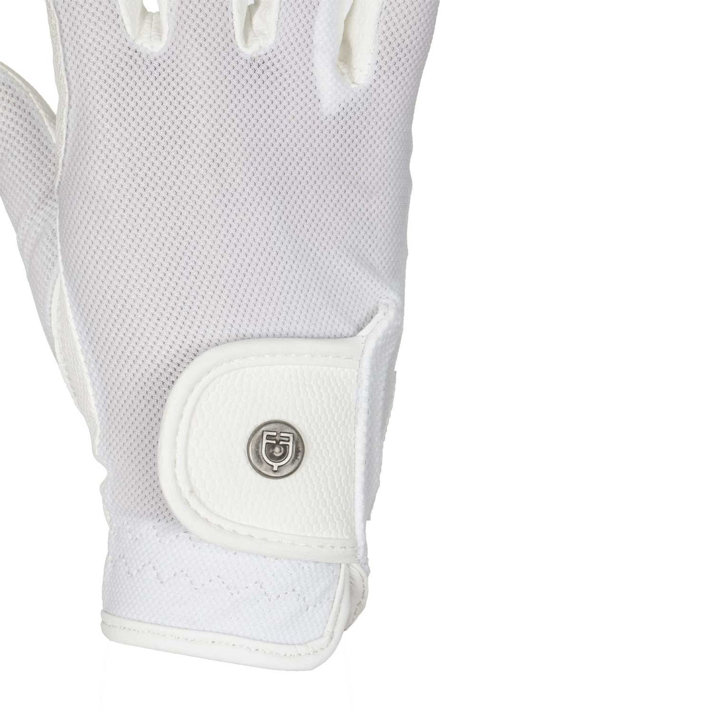 Guantes unisex de tejido técnico y malla Equestro - Blanco