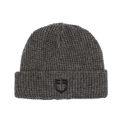 Gorro unisex de lana acanalada con logo Equestro - Melange Grey