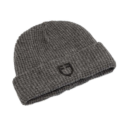 Gorro unisex de lana acanalada con logo Equestro - Melange Grey