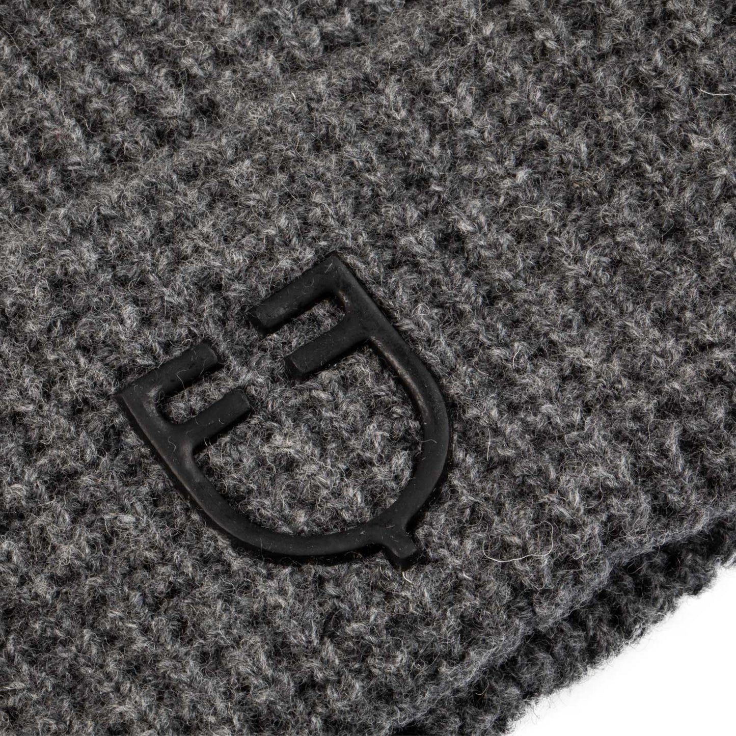 Gorro unisex de lana acanalada con logo Equestro - Melange Grey