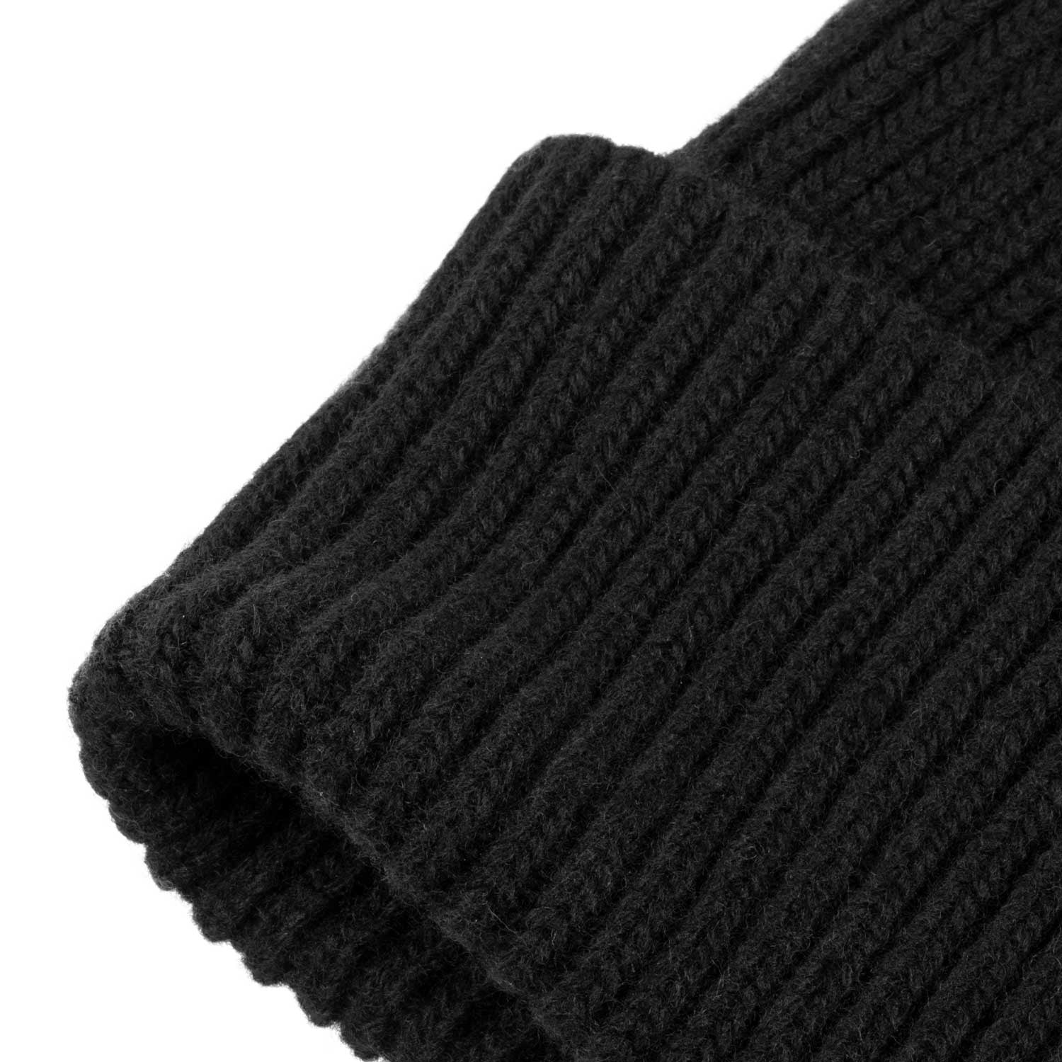 Gorro unisex de lana con diseño de punto Equestro - Negro