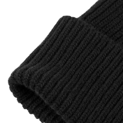 Gorro unisex de lana con diseño de punto Equestro - Negro