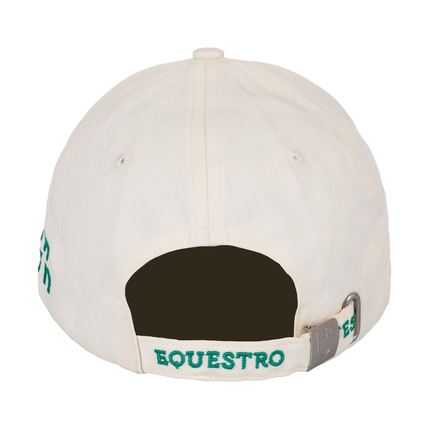 Gorra de béisbol con logo en parche de felpa Equestro - Antique White (11-0105)/Ultramarine Green