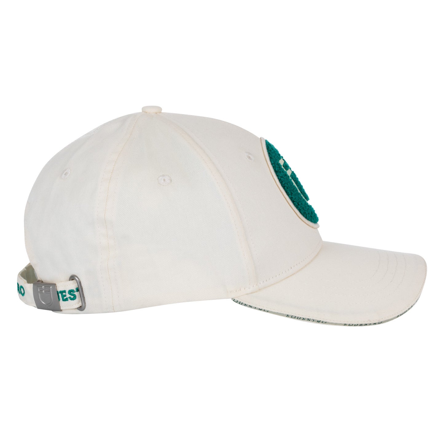 Gorra de béisbol con logo en parche de felpa Equestro - Antique White (11-0105)/Ultramarine Green
