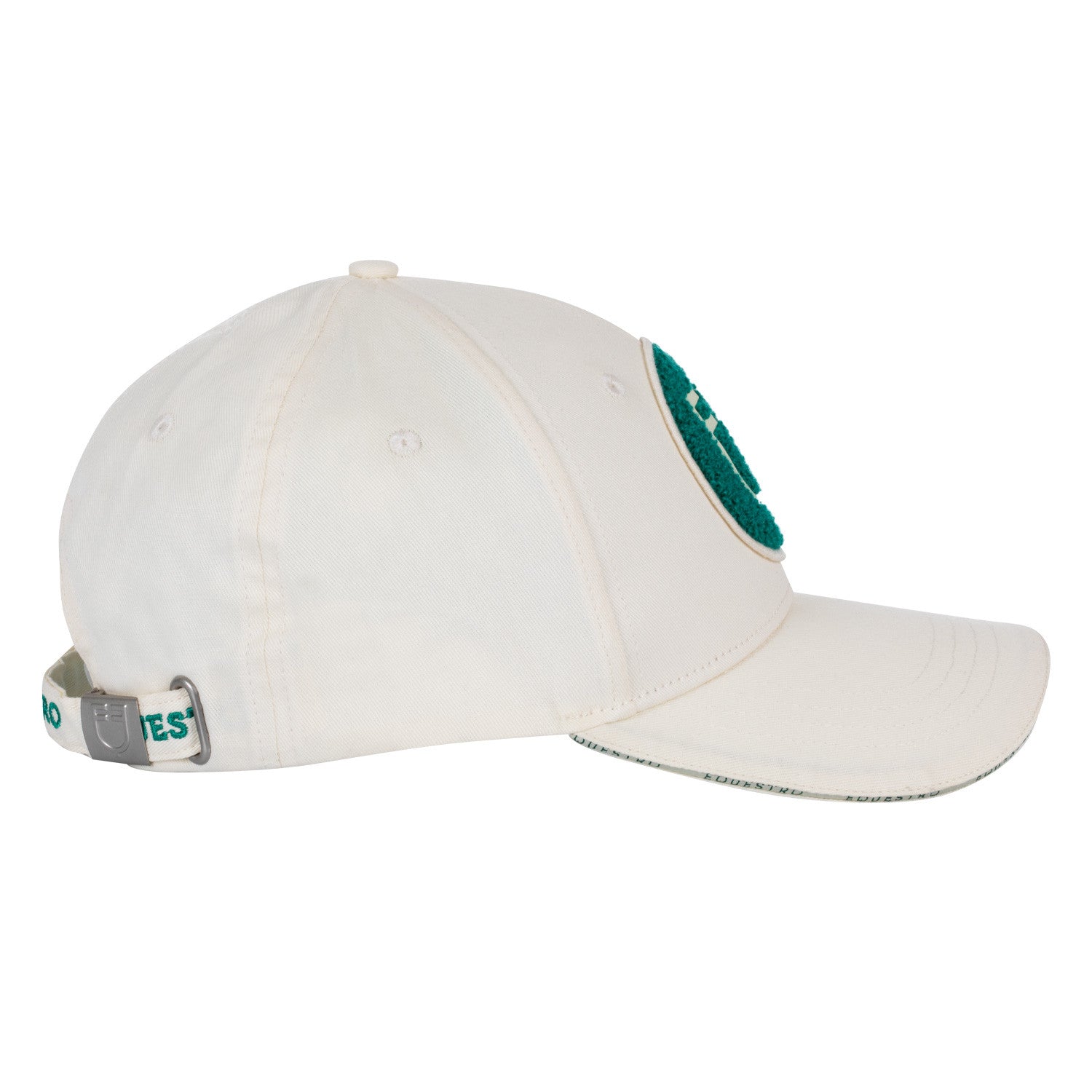Gorra de béisbol con logo en parche de felpa Equestro - Antique White (11-0105)/Ultramarine Green