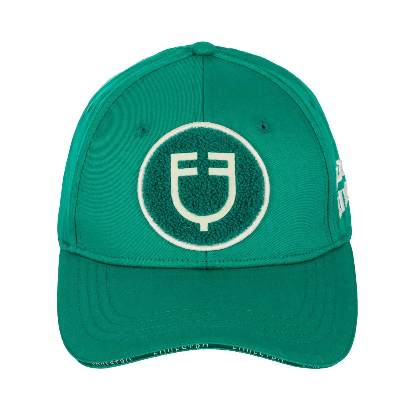 Gorra de béisbol con logo en parche de felpa Equestro - Ultramarine Green (18-5338)/Antique White