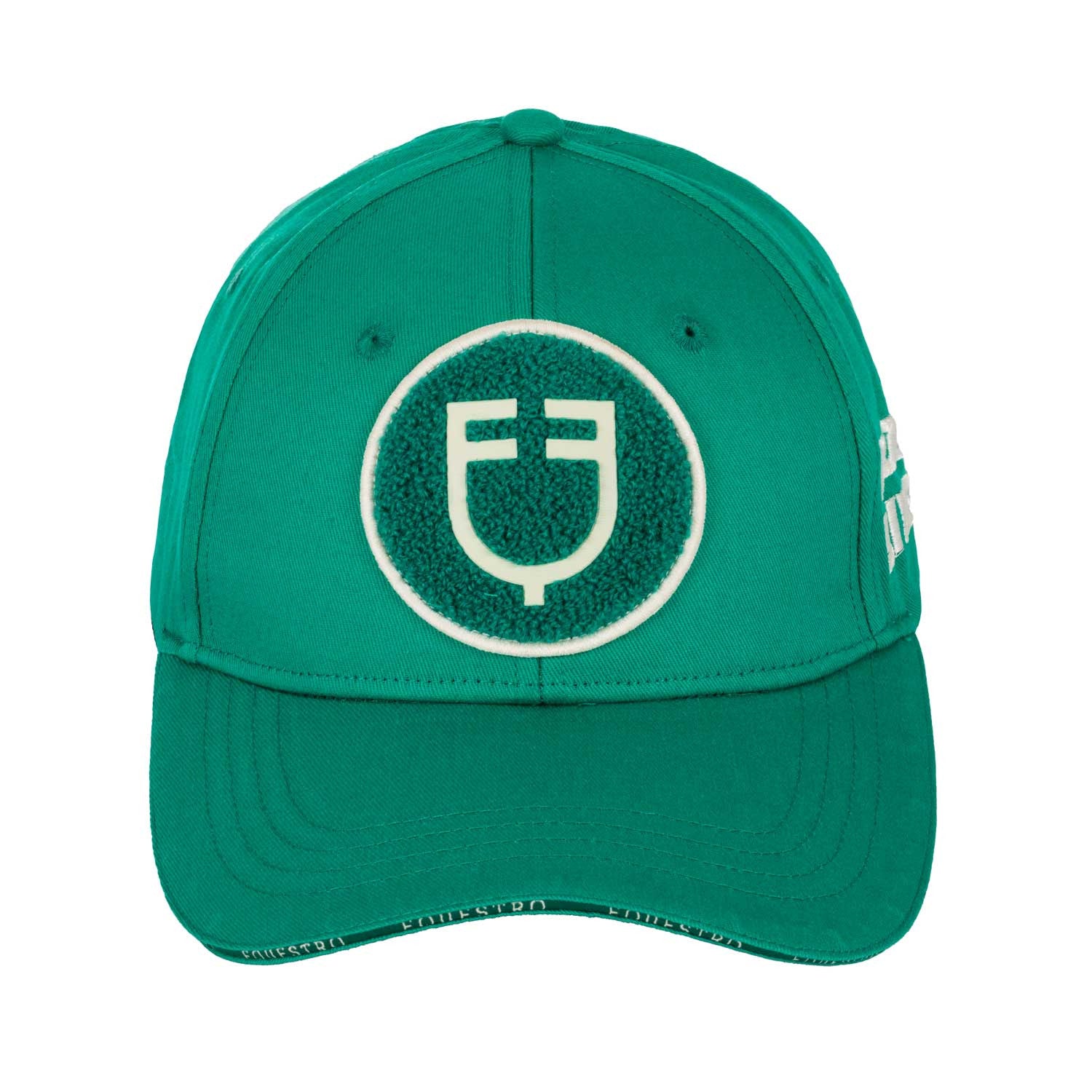 Gorra de béisbol con logo en parche de felpa Equestro - Ultramarine Green (18-5338)/Antique White