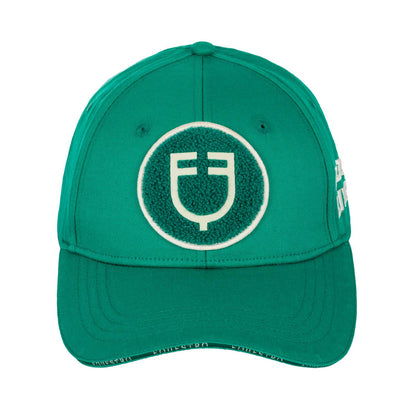 Gorra de béisbol con logo en parche de felpa Equestro - Ultramarine Green (18-5338)/Antique White