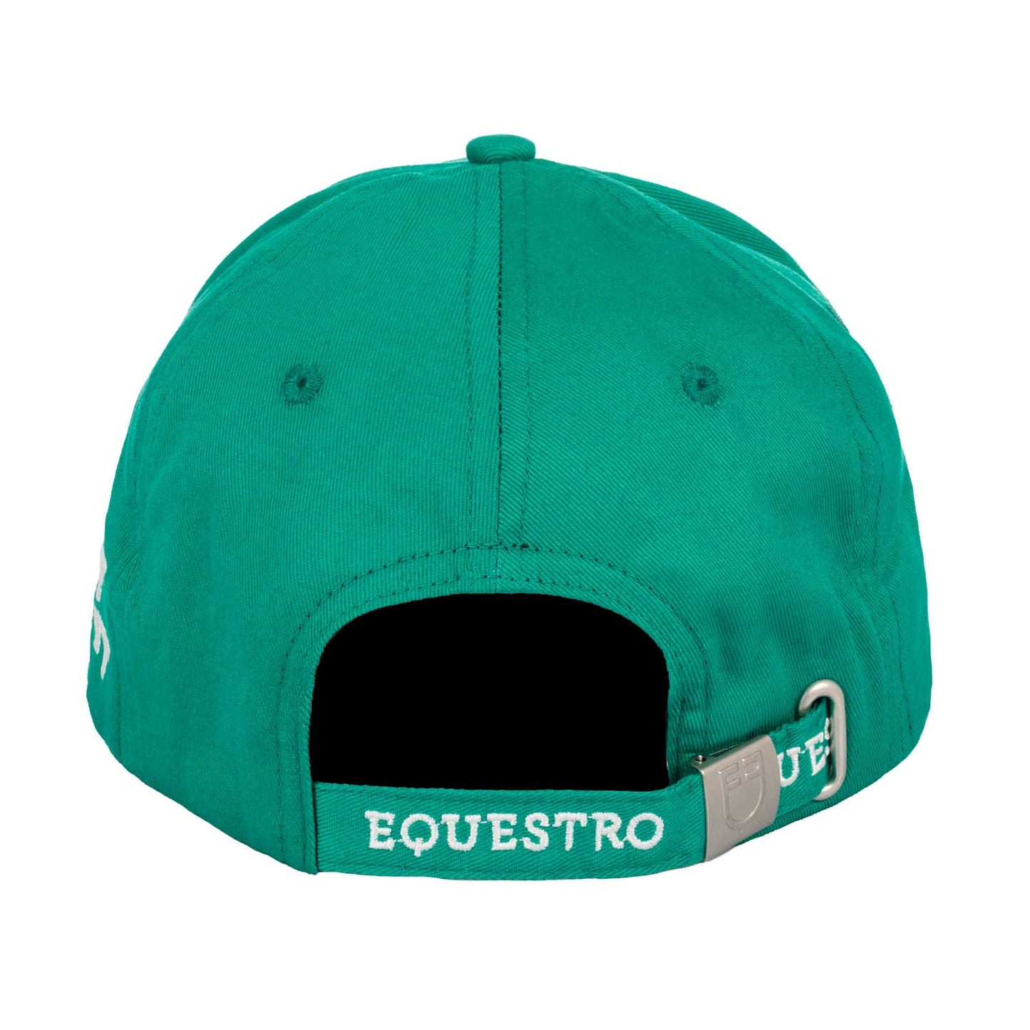 Gorra de béisbol con logo en parche de felpa Equestro - Ultramarine Green (18-5338)/Antique White