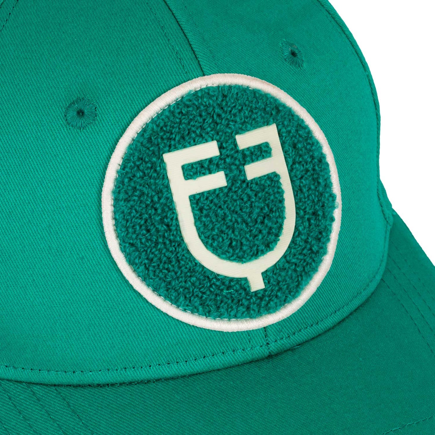 Gorra de béisbol con logo en parche de felpa Equestro - Ultramarine Green (18-5338)/Antique White