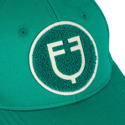 Gorra de béisbol con logo en parche de felpa Equestro - Ultramarine Green (18-5338)/Antique White