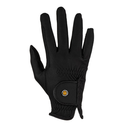 Guantes unisex de cuero sintético con cierre de velcro Equestro - Negro