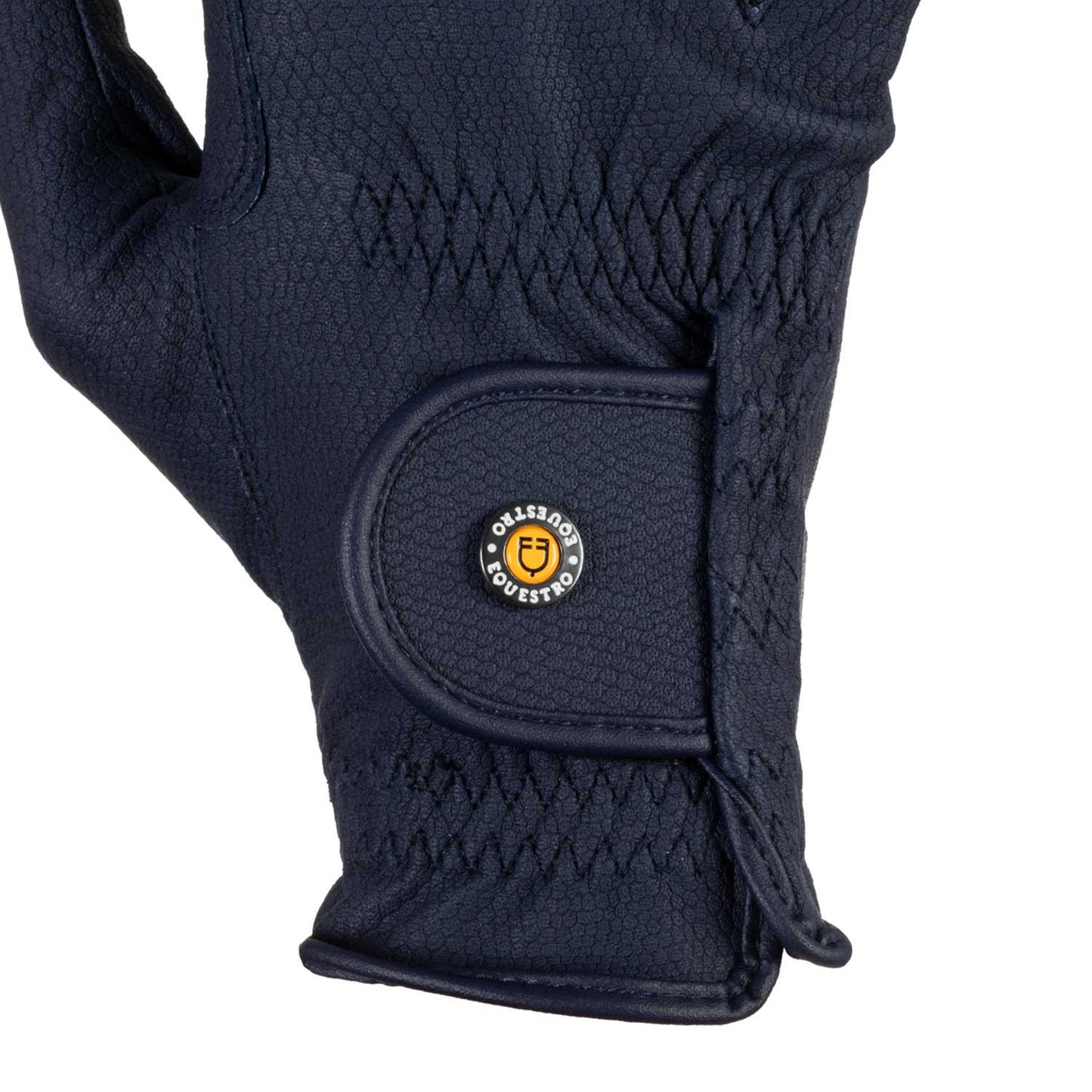 Guantes unisex de cuero sintético con cierre de velcro Equestro - Azul marino