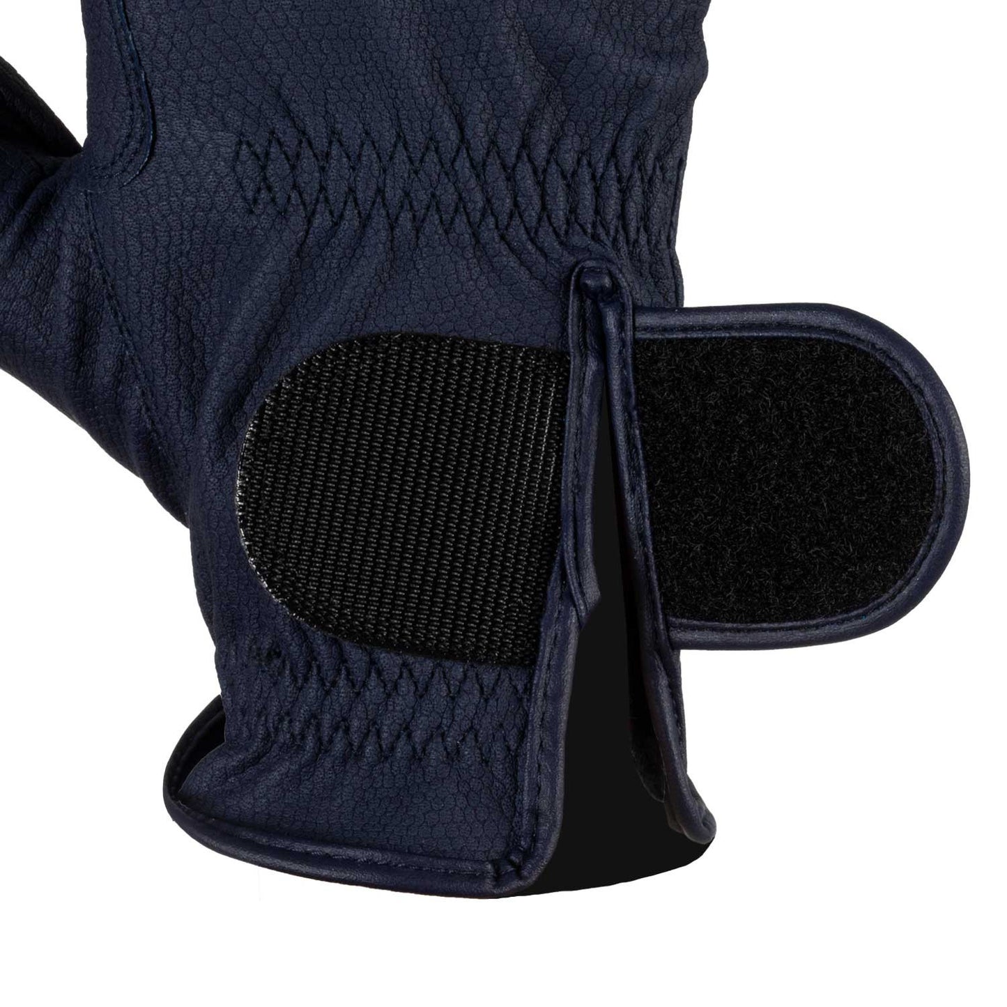 Guantes unisex de cuero sintético con cierre de velcro Equestro - Azul marino