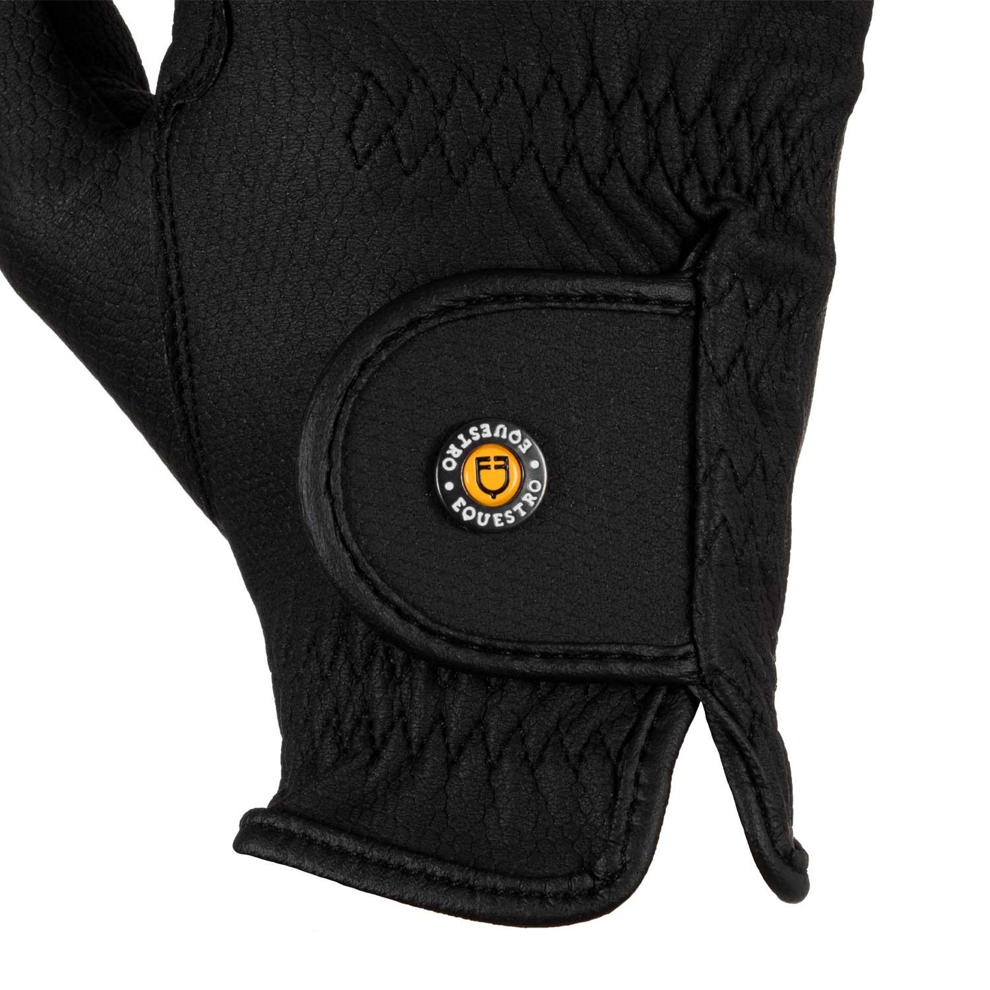 Guantes unisex de piel sintética con acolchado y cierre de velcro Equestro - Negro