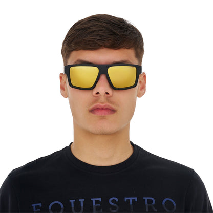 Gafas de sol deportivas polarizadas modelo Sunniva Equestro - Black Matt/Gold Revo