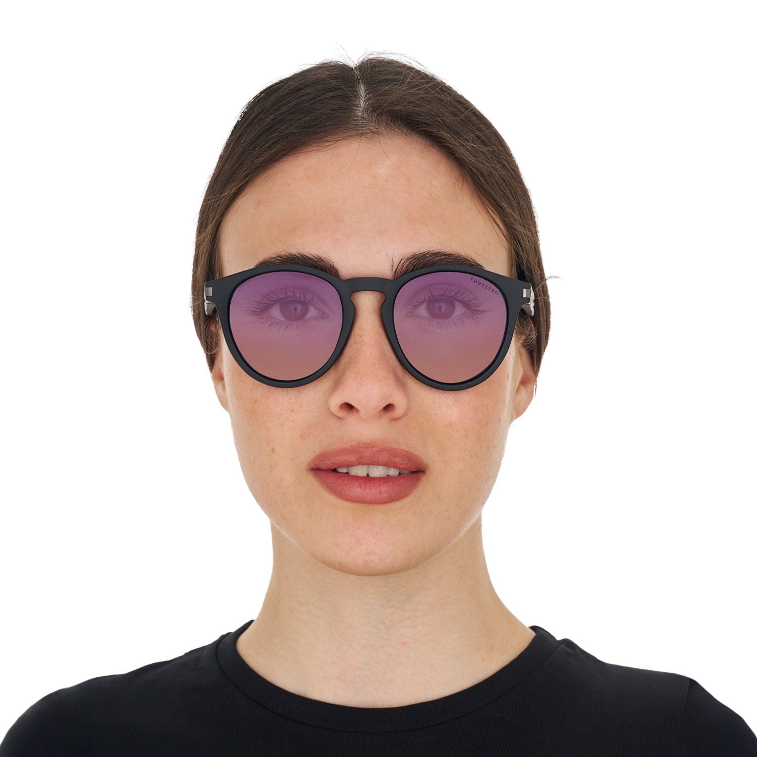 Gafas de sol deportivas polarizadas modelo Heulwen Equestro - Black Matt/Purple Pink Gradient
