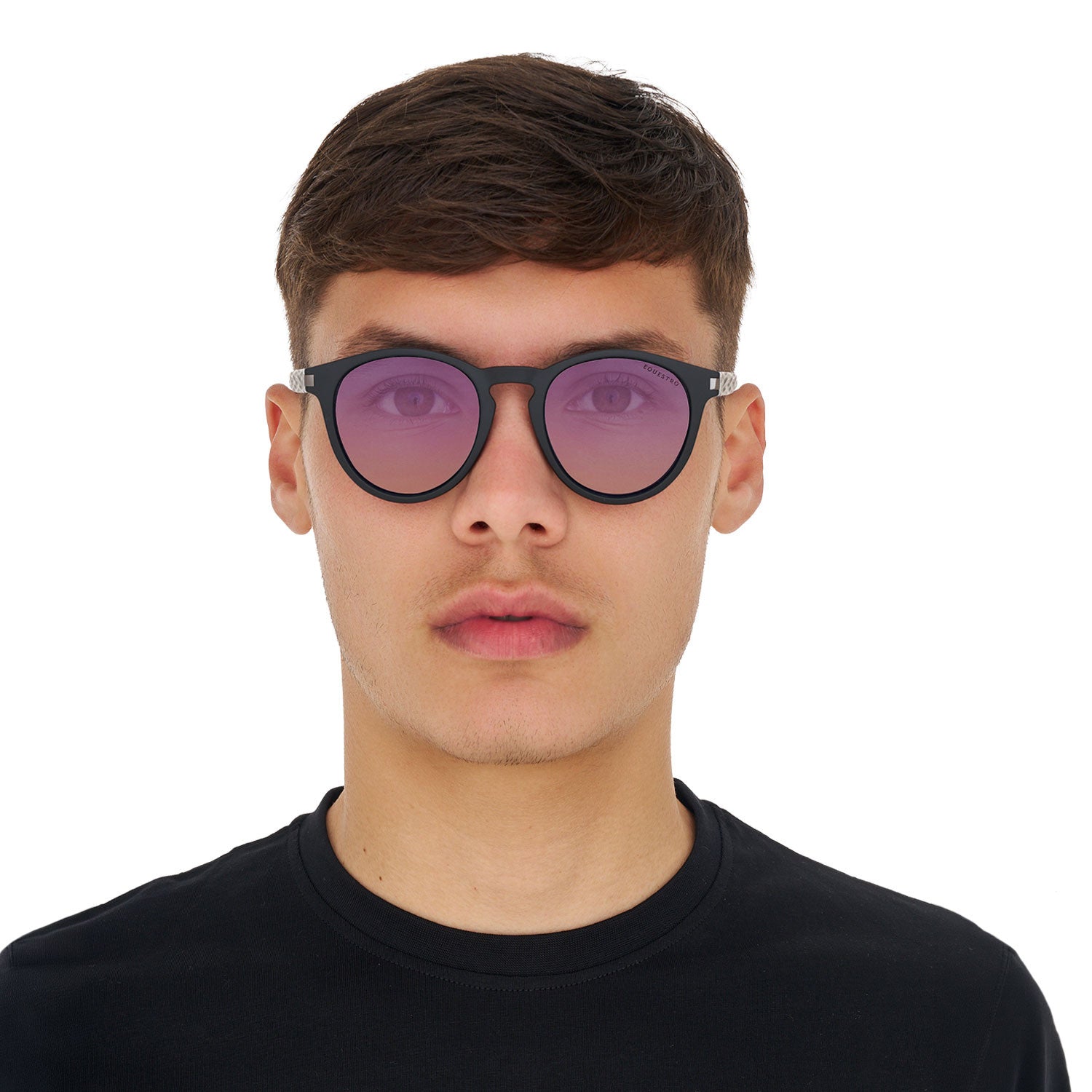 Gafas de sol deportivas polarizadas modelo Heulwen Equestro - Black Matt/Purple Pink Gradient