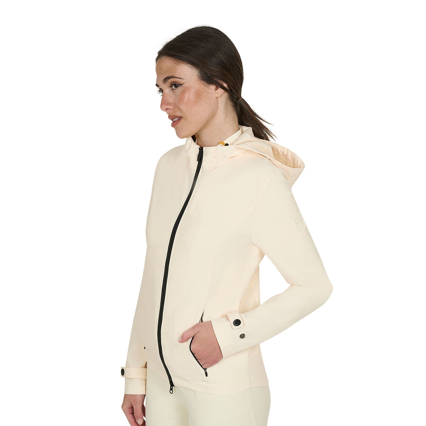 Chaqueta softshell slim fit de mujer con cremallera cortaviento Equestro - Antique White