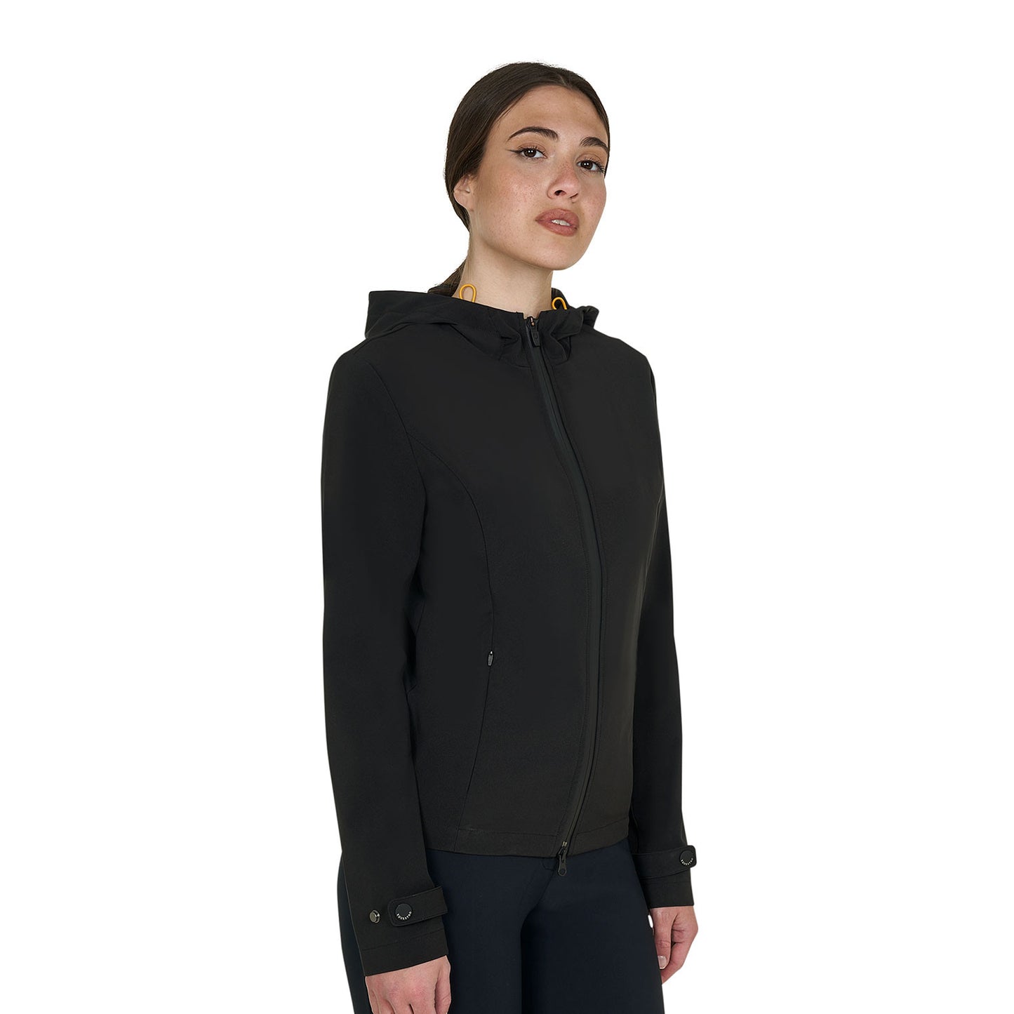 Chaqueta softshell slim fit de mujer con cremallera cortaviento Equestro - Negro
