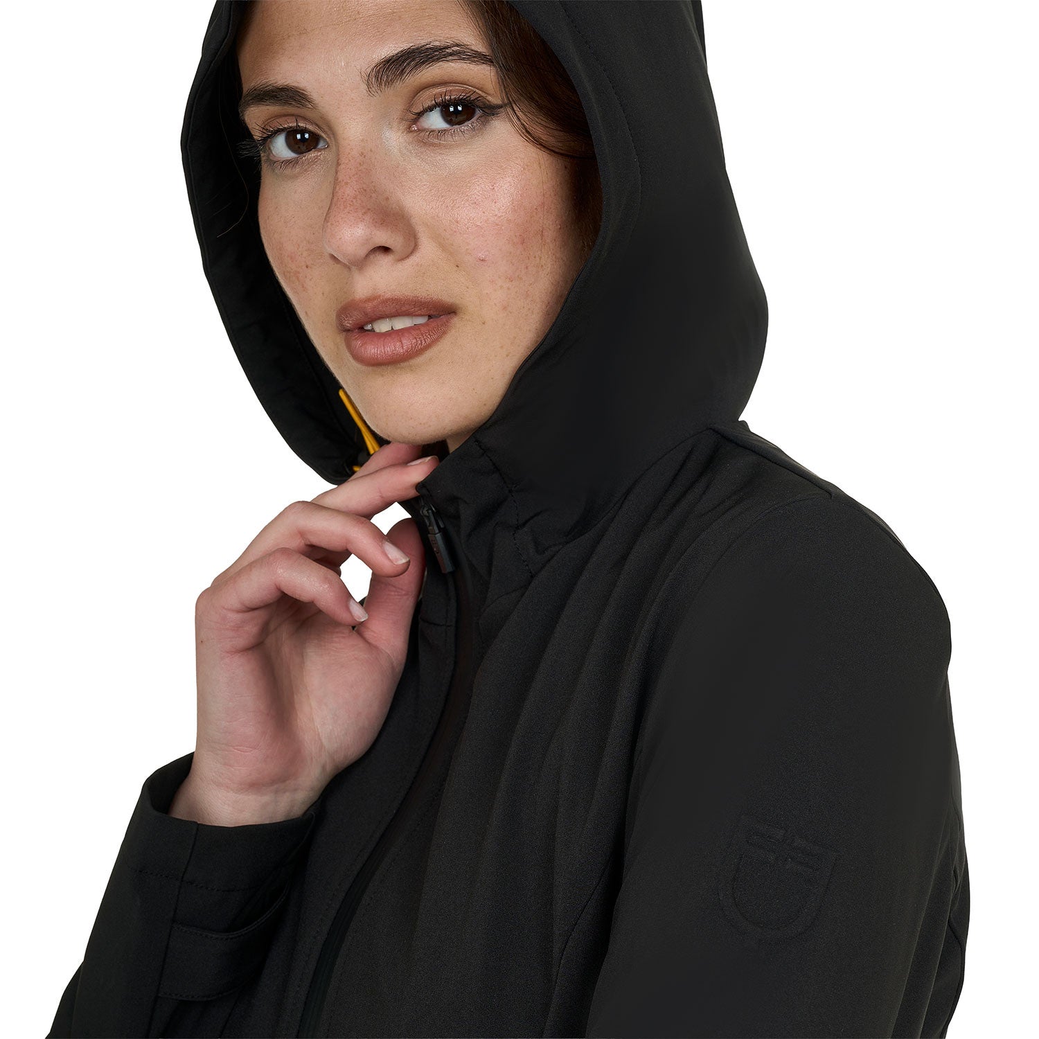 Chaqueta softshell slim fit de mujer con cremallera cortaviento Equestro - Negro
