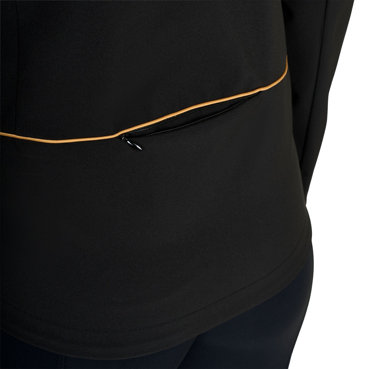 Chaqueta softshell slim fit de mujer con cremallera cortaviento Equestro - Negro