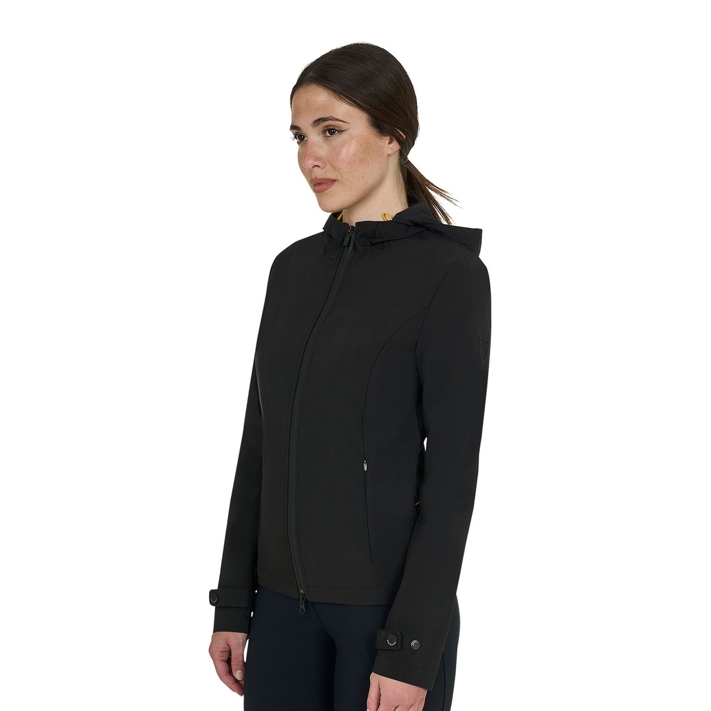 Chaqueta softshell slim fit de mujer con cremallera cortaviento Equestro - Negro