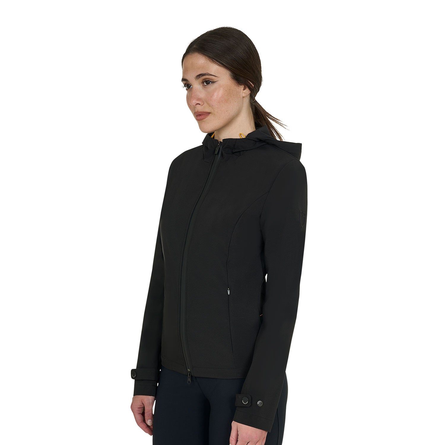 Chaqueta softshell slim fit de mujer con cremallera cortaviento Equestro - Negro