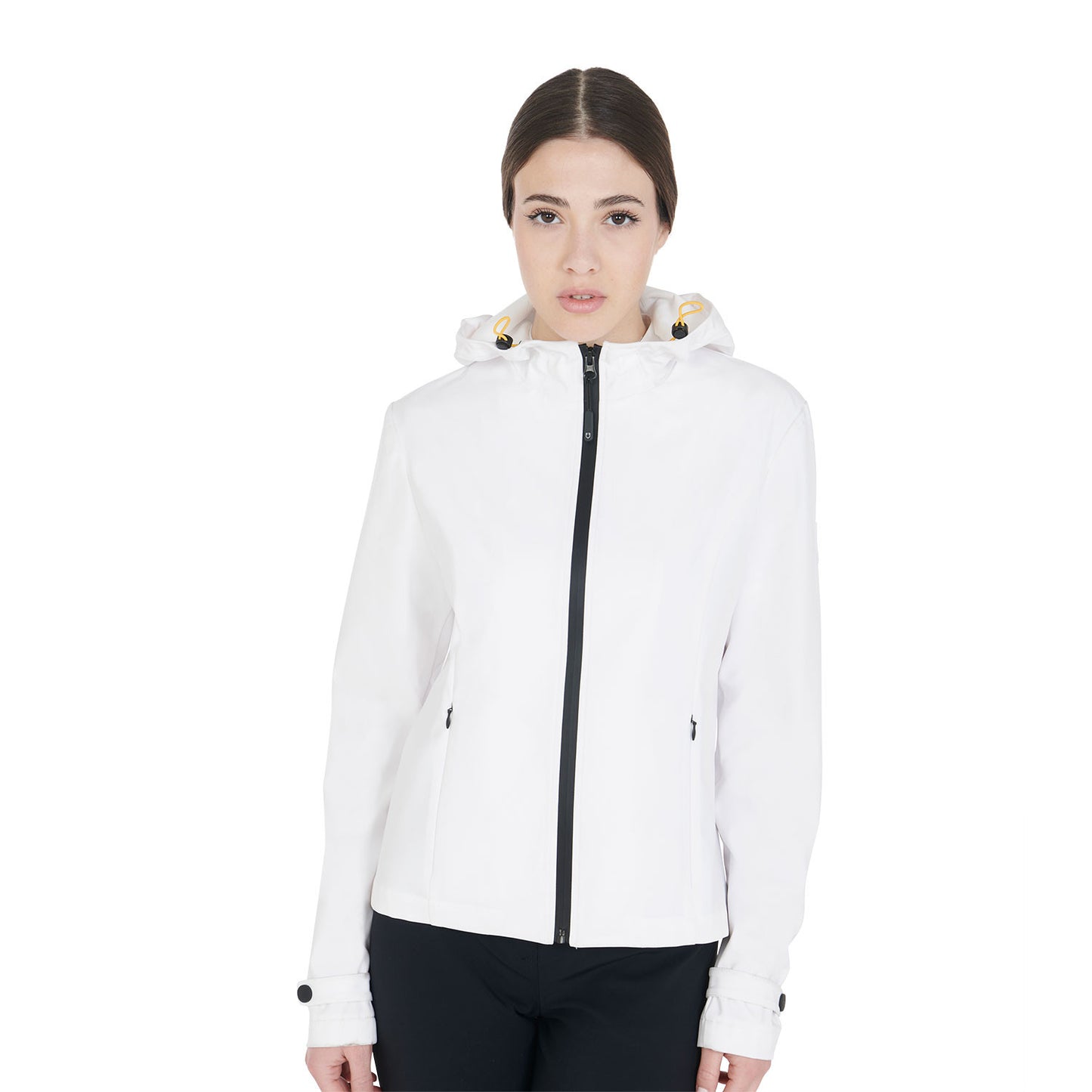 Chaqueta softshell slim fit de mujer con cremallera cortaviento Equestro - Blanco