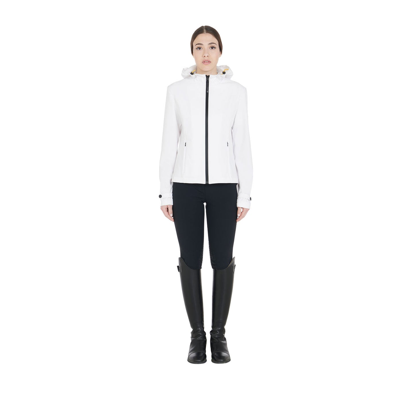 Chaqueta softshell slim fit de mujer con cremallera cortaviento Equestro - Blanco