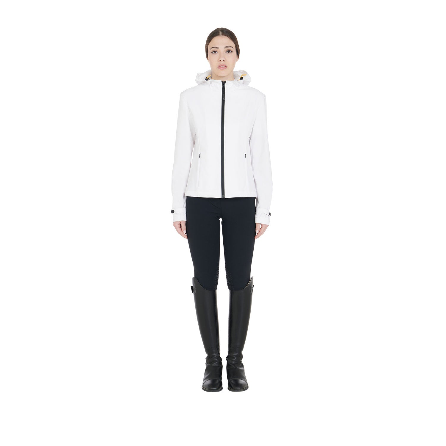 Chaqueta softshell slim fit de mujer con cremallera cortaviento Equestro - Blanco