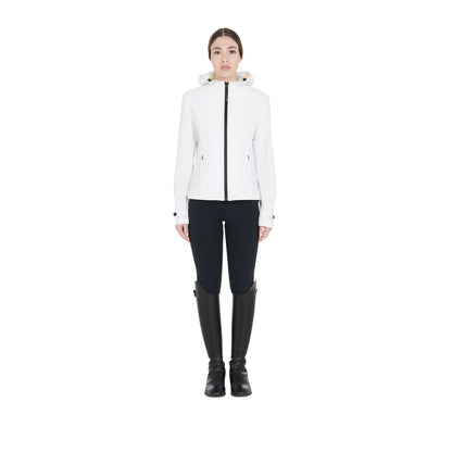 Chaqueta softshell slim fit de mujer con cremallera cortaviento Equestro - Blanco