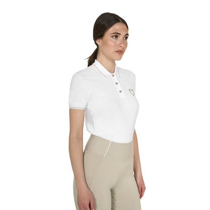 Polo de mujer slim fit en tejido transpirable Equestro - Oxford Tan