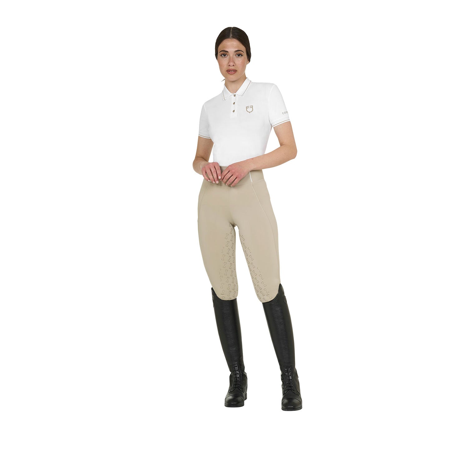 Polo de mujer slim fit en tejido transpirable Equestro - Oxford Tan