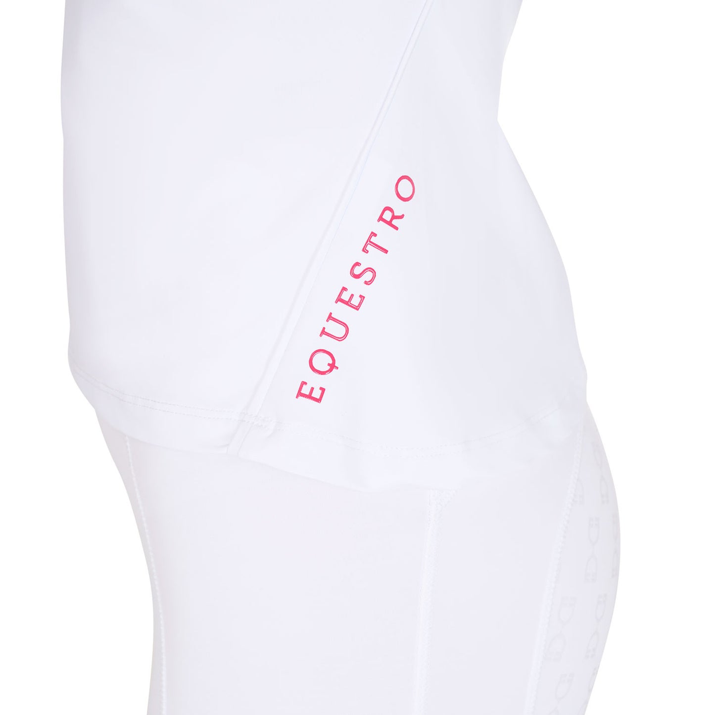 Polo de mujer slim fit en tejido transpirable Equestro - White/Honeysuckle