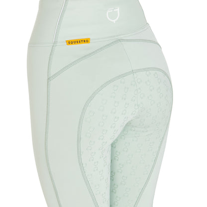 Leggings de mujer slim fit full grip Equestro - Verde claro