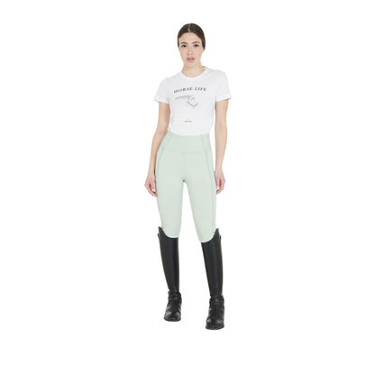 Leggings de mujer slim fit full grip Equestro - Verde claro